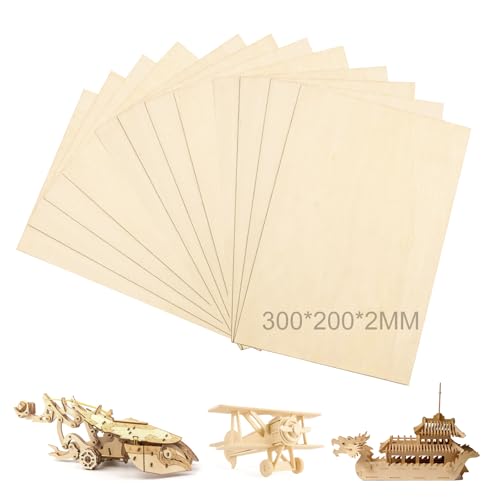12 Stück Sperrholzplatte,300 * 200 * 2mm Lindensperrholz Holz Platten, Balsabretter für DIY Handwerk Modell Flugzeug Schiff Holzarbeiten Boot Häuser und andere Gebäude 12 Stück Sperrholzplatte,300 * 200 * 2mm Lindensperrholz Holz Platten, Balsabretter für DIY Handwerk Modell Flugzeug Schiff Holzarbeiten Boot Häuser und andere Gebäude von Taakige