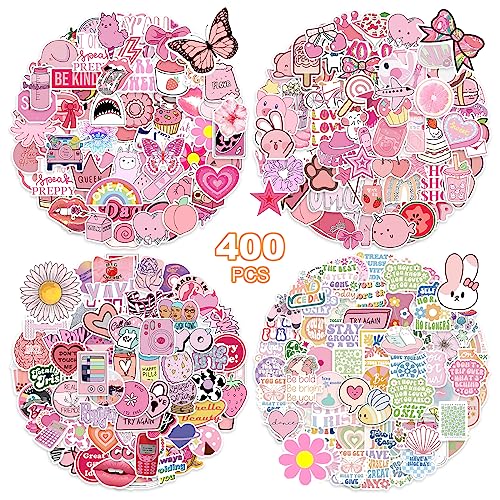 400 Stück Preppy Aufkleber,Rosa Niedliche Ästhetische Aufkleber für Wasserflaschen,Laptops,Scrapbooks,Koffer,Telefon,Perfekte Geschenke für Mädchen,Kinder,Erwachsene 400 Stück Preppy Aufkleber,Rosa Niedliche Ästhetische Aufkleber für Wasserflaschen,Laptops,Scrapbooks,Koffer,Telefon,Perfekte Geschenke für Mädchen,Kinder,Erwachsene von Taamoaa
