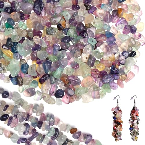 400 Stück Fluorit, Naturstein Mehrfarbig Perlen zum Auffädeln für Armbänder Ketten Ohrringe Schmuck Machen Crafting Natürlichen Unregelmäßige Gebohrt DIY Edelsteine 400 Stück Fluorit, Naturstein Mehrfarbig Perlen zum Auffädeln für Armbänder Ketten Ohrringe Schmuck Machen Crafting Natürlichen Unregelmäßige Gebohrt DIY Edelsteine von Taasmoog