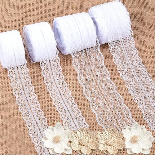 40M Spitzenbordüre Spitzenband, Spitzenband Weiß Vintage Spitze-Borten Deko Geschenkband für Hochzeit Tischdekoration Nähen DIY Handwerk 40M Spitzenbordüre Spitzenband, Spitzenband Weiß Vintage Spitze-Borten Deko Geschenkband für Hochzeit Tischdekoration Nähen DIY Handwerk von Taasmoog