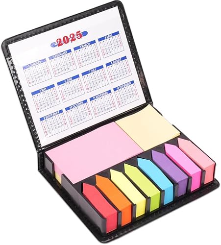 Haftnotizen Set, 2000 Stück Selbstklebende Haftnotizen, Bunte Klebezettel, Page Marker Sticky Notes Set, Notizblock Mit PU-Verpackungs Box für Büro, Schule oder Arbeit von Taasmoog