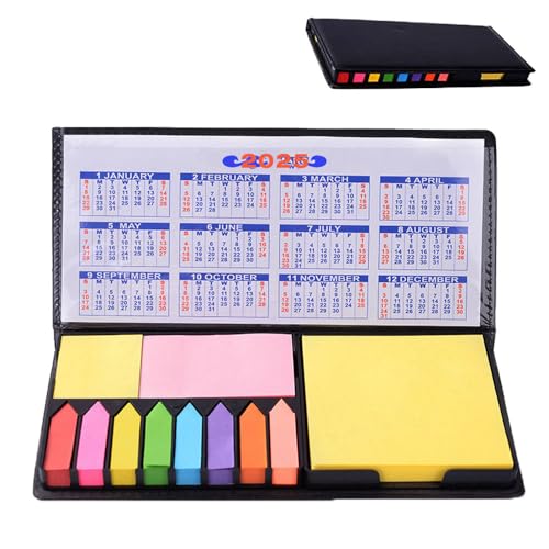 Haftnotizen Set, Selbstklebende Haftnotizen, Bunte Klebezettel, Page Marker Sticky Notes Set, Kalender 2024 für Büro, Schule oder Arbeit von Taasmoog