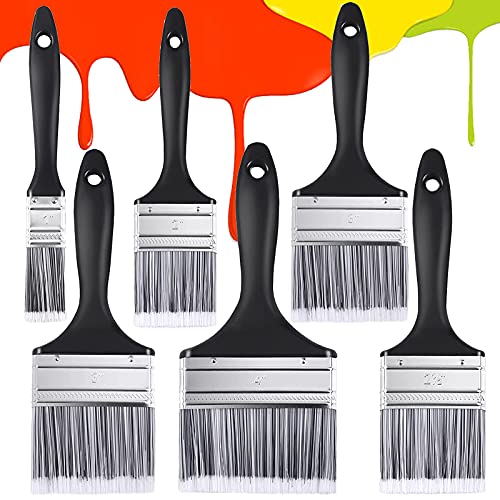 Lack Pinsel Serie, 6 Stück Flachpinsel-Set, Decorating Brushes für DIY Wandmalerei Möbelmalerei Malerpinsel-Set Pinselset von Taasmoog