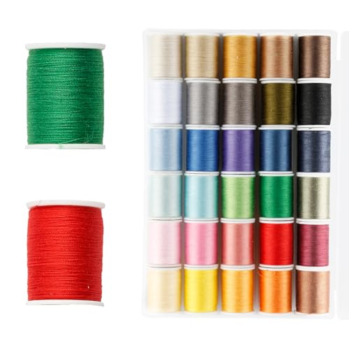 Tabanzhe 30 farbige Polyester-Nähgarne, 45 m/Spule, handliches Baumwollgarn, langlebig, bunte Fäden für Hand- und Maschinennäharbeiten Tabanzhe 30 farbige Polyester-Nähgarne, 45 m/Spule, handliches Baumwollgarn, langlebig, bunte Fäden für Hand- und Maschinennäharbeiten von Tabanzhe
