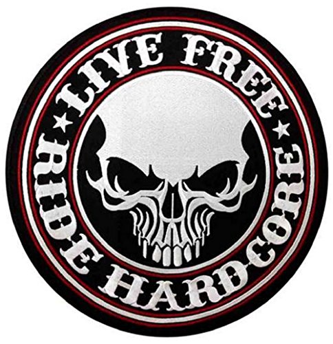 LIVE FREE - RIDE HARDCORE BIKER PATCH BACKPATCH RÜCKENAUFNÄHER GESTICKT von Tabassum