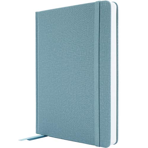 A5 (ish) gebundenes Notizbuch mit Punktpapier, nummerierte Seiten und Tasche, Tagebuch/Bujo – Jeansblau (blau) von Tabitha Wilde