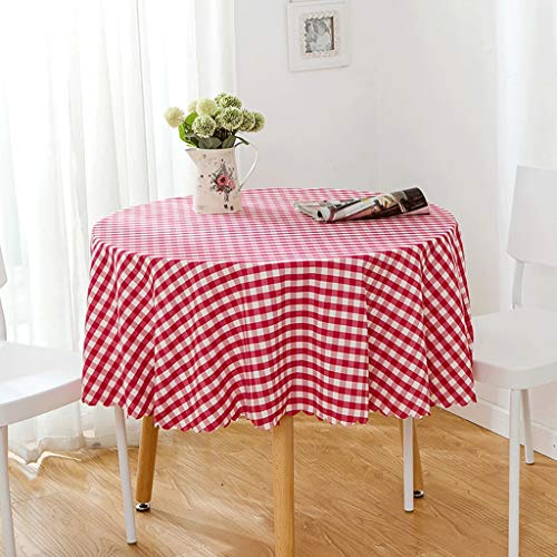 Tablecloth QIN Runde Tischdecken Modern Rot Und Weiß Kariert Waschbare Baumwollwäsche Auslaufsichere Tischdecken Für Runde Tische Drinnen Draußen Camping Picknick Kreistischdecke, 5 Farben Tablecloth QIN Runde Tischdecken Modern Rot Und Weiß Kariert Waschbare Baumwollwäsche Auslaufsichere Tischdecken Für Runde Tische Drinnen Draußen Camping Picknick Kreistischdecke, 5 Farben von Tablecloth QIN