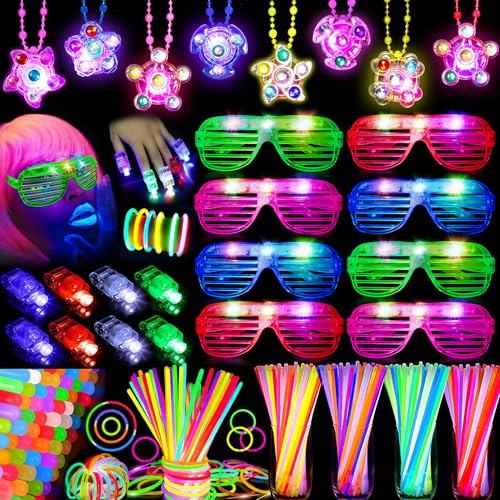 Knicklichter Mitgebsel Kindergeburtstag Gastgeschenke Leuchtstäbe LED Brille Halsketten Fingerlichter Neon Schwarzlicht 80s 90s Deko Disco Pinata Füllung Give Aways Mitbringsel Geburtstag 74Stk Knicklichter Mitgebsel Kindergeburtstag Gastgeschenke Leuchtstäbe LED Brille Halsketten Fingerlichter Neon Schwarzlicht 80s 90s Deko Disco Pinata Füllung Give Aways Mitbringsel Geburtstag 74Stk von Tacobear