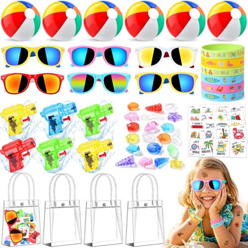Pool Strand Party Mitgebsel Kindergeburtstag Gastgeschenke Wasserspielzeug Kinder Outdoor Wasserpistolen Sonnenbrillen Wasserbälle Armbänder Geschenktaschen Sommer Geburtstag Geschenk Mädchen Junge von Tacobear