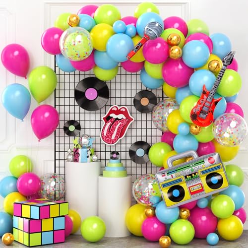 Tacobear 90er Deko 80er Ballon Girlande mit Disco Luftballon Retro Aufblasbare Radio Mikrofon Gitarre 80er Jahre Deko 90er Party Deko Geburtstagsdeko für Erwachsene Tacobear 90er Deko 80er Ballon Girlande mit Disco Luftballon Retro Aufblasbare Radio Mikrofon Gitarre 80er Jahre Deko 90er Party Deko Geburtstagsdeko für Erwachsene von Tacobear