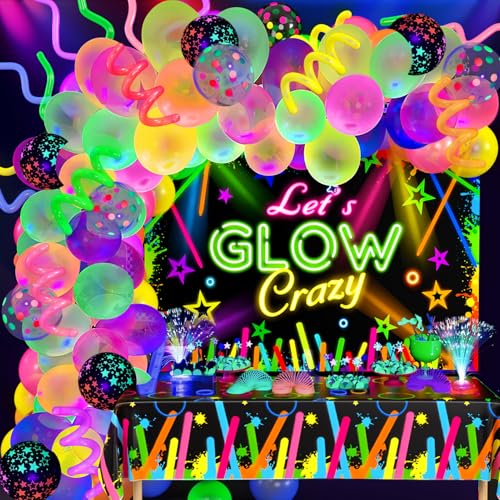 Tacobear Neon Party Deko Schwarzlicht Deko Disco Party Zubehör mit Luftballons Girlande Fluoreszierend Modellierballons Hintergrund Tischdecke Kindergeburtstag Erwachsene Kinder 161Stk Tacobear Neon Party Deko Schwarzlicht Deko Disco Party Zubehör mit Luftballons Girlande Fluoreszierend Modellierballons Hintergrund Tischdecke Kindergeburtstag Erwachsene Kinder 161Stk von Tacobear