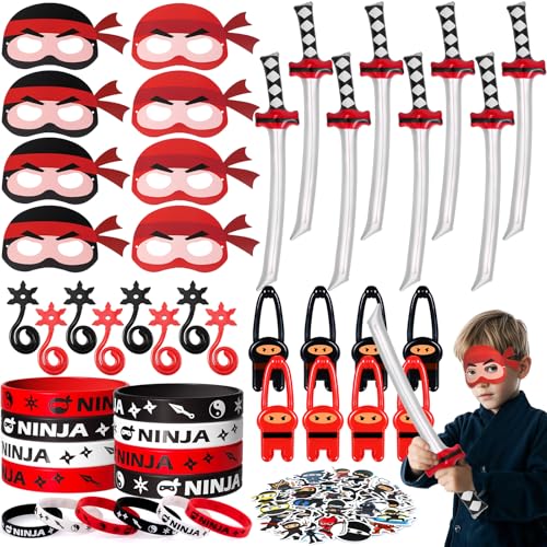 Tacobear Ninja Mitgebsel Kindergeburtstag Give Aways Gastgeschenk mit Masken Ninja Schwert Silikon Armband Fingerschleuder Party Mitgebsel für Kinder Jungen Mädchen 4 5 6 7 8 9 10 Jahre Tacobear Ninja Mitgebsel Kindergeburtstag Give Aways Gastgeschenk mit Masken Ninja Schwert Silikon Armband Fingerschleuder Party Mitgebsel für Kinder Jungen Mädchen 4 5 6 7 8 9 10 Jahre von Tacobear