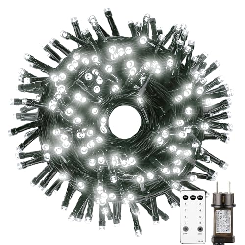 Tacobey LED Lichterkette Weihnachtsbaum Außen Innen mit Fernbedienung, 20M 200 LED Weihnachtsbeleuchtung Außen Strombetrieben, Timer, 8 Modi, Wasserdicht Weihnachten Deko Lichterkette Weiß Tacobey LED Lichterkette Weihnachtsbaum Außen Innen mit Fernbedienung, 20M 200 LED Weihnachtsbeleuchtung Außen Strombetrieben, Timer, 8 Modi, Wasserdicht Weihnachten Deko Lichterkette Weiß von Tacobey