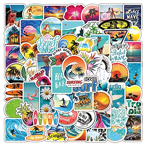 100 Stück Sommersurfen Aufkleber Niedliche Vinyl Sticker für Wasserflaschen, Tumbler, Gepäck, Skateboard, Stoßstange, Sammelalbum, Becher, Aufkleber, Geschenk für Kinder, Teenager, Erwachsene 100 Stück Sommersurfen Aufkleber Niedliche Vinyl Sticker für Wasserflaschen, Tumbler, Gepäck, Skateboard, Stoßstange, Sammelalbum, Becher, Aufkleber, Geschenk für Kinder, Teenager, Erwachsene von Tacomexi