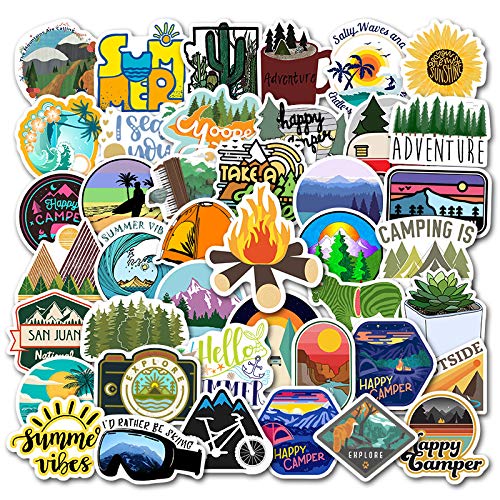 50 Stück Camping im Freien Aufkleber Niedliche Vinyl Sticker für Wasserflaschen, Tumbler, Gepäck, Skateboard, Stoßstange, Sammelalbum, Becher, Aufkleber, Geschenk für Kinder, Teenager, Erwachsene 50 Stück Camping im Freien Aufkleber Niedliche Vinyl Sticker für Wasserflaschen, Tumbler, Gepäck, Skateboard, Stoßstange, Sammelalbum, Becher, Aufkleber, Geschenk für Kinder, Teenager, Erwachsene von Tacomexi