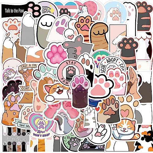 61 Stück Cartoon Katzenpfote Aufkleber Niedliche Vinyl Sticker für Wasserflaschen, Tumbler, Gepäck, Skateboard, Stoßstange, Sammelalbum, Becher, Aufkleber, Geschenk für Kinder, Teenager, Erwachsene 61 Stück Cartoon Katzenpfote Aufkleber Niedliche Vinyl Sticker für Wasserflaschen, Tumbler, Gepäck, Skateboard, Stoßstange, Sammelalbum, Becher, Aufkleber, Geschenk für Kinder, Teenager, Erwachsene von Tacomexi