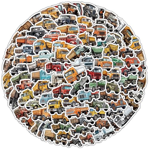 Cartoon LKW Aufkleber 100 Stück für Laptop, Stoßstange, Wasserflaschen, Computer, Telefon, Schutzhelm, Autoaufkleber und Aufkleber, Erwachsene, Kinder, Teenager für Aufkleber von Tacomexi