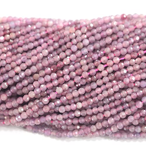 Tacool Natürliche facettierte runde 2 mm echte Edelstein-Schmuckherstellung, lose Perlen (heller Rubin) von Tacool