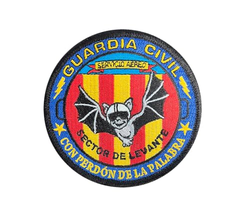 Bestickter Aufnäher "Guardia Civil", Luftdienst Valencia, 9 cm, mit Velc-Kleber für Uniformität und taktische Ausrüstung von Tacro
