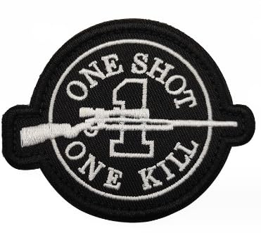 One Shot One Kill Stickerei Patch Abzeichen Rucksack Outdoor Weste DIY Armband Militär Applique Emblem Gesticktes Abzeichen Taktische Kleidung Patches von Tactical Clothes Patches