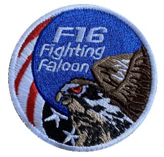 F-16 Fighting Falcon Militär-Aufnäher, bestickt, für Kleidung, mit Klettverschluss von Tactical Embroidered Patch