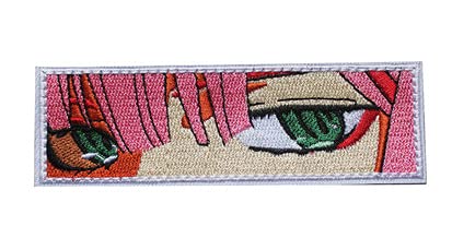 Anime Girl Eyes Embroidery Patch Military Tactical Morale Patch Badges Emblem Applique Hook Patches for Clothes Backpack Accessories von DOGNNAK