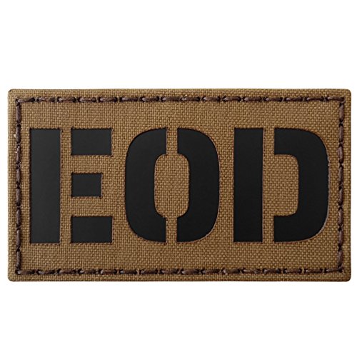 Coyote Brown Infrarot EOD Explosive Ordnance Entsorgungsbombe Squad Tan Arid 3,5 x 2 Tactical Hook Patch von Tactical Freaky
