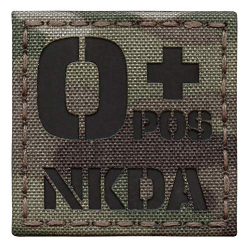 Multicam Infrarot IR OPOS NKDA O+ Blood Type 2x2 Tactical Moral Hook Patch von Tactical Freaky