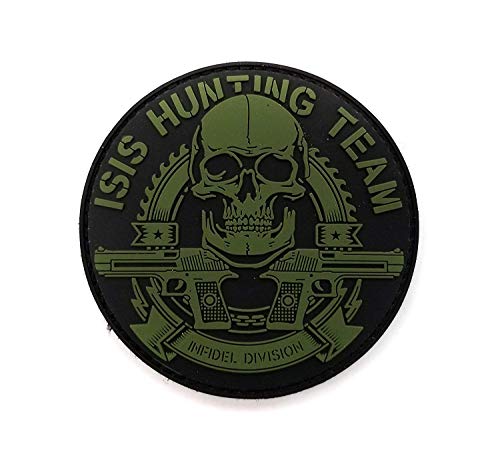PVC Moral Patch – ISIS Hunting Team 7,6 cm Durchmesser – Schwarz & ODG von Tactical Innovations Canada