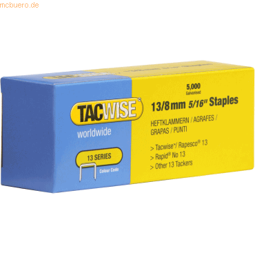 Tacwise Heftklammern 13/8mm verzinkt VE=5000 Stück von Tacwise