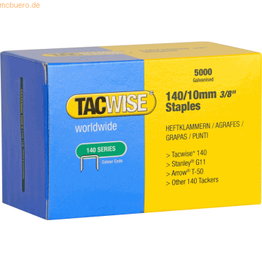 Tacwise Heftklammern 140/10mm verzinkt VE=5000 Stück von Tacwise