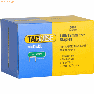 Tacwise Heftklammern 140/12mm verzinkt VE=5000 Stück von Tacwise