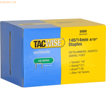 Tacwise Heftklammern 140/14mm verzinkt VE=5000 Stück von Tacwise