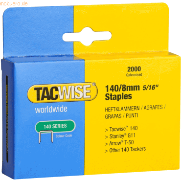 Tacwise Heftklammern 140/8mm verzinkt VE=2000 Stück von Tacwise