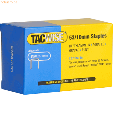 Tacwise Heftklammern 53/10mm verzinkt VE=5000 Stück von Tacwise