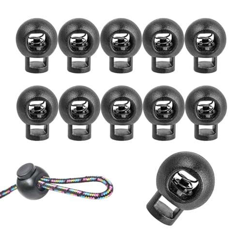 Tadipri 1-Loch Kordel Stopper, 10 Stück, In Schwarz, Bis Ø 5 Mm Kordel, Band Klemme Für Jacke, Sportkleidung, Rucksack, Gummikordel Stopper, Schnellverschluss Schnürsenkel, Schnur Rutsche Tadipri 1-Loch Kordel Stopper, 10 Stück, In Schwarz, Bis Ø 5 Mm Kordel, Band Klemme Für Jacke, Sportkleidung, Rucksack, Gummikordel Stopper, Schnellverschluss Schnürsenkel, Schnur Rutsche von Tadipri