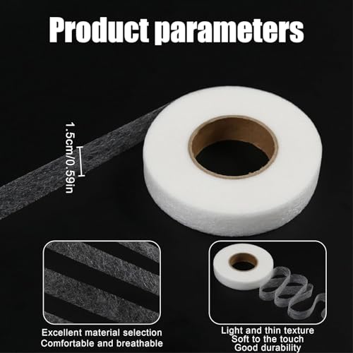 Tadipri Iron On Clothes Tape Klebeband 64M Länge Und 15Mm Breite Zum Aufbügeln Bügelband Zum Aufbügeln Auf Textilien Wie Hosen Gardinen Vorhänge Kein Nähen Erforderlich (Weiß) von Tadipri
