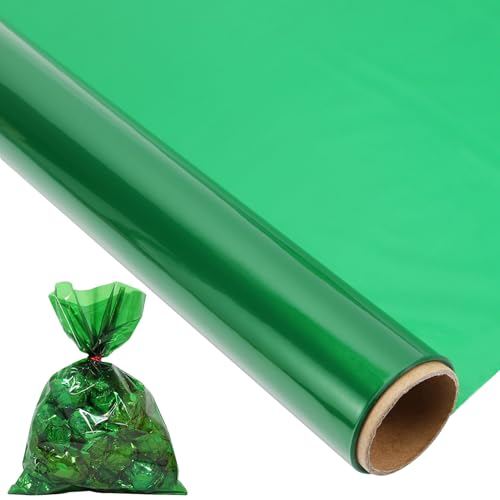 Cellophan Wrap Roll 98ftx16in Green Cellophan Transparent Roll für Geschenkkorbwickel, Kunststoff für Dekorationen, Leckerei Cellophan Wrap Roll 98ftx16in Green Cellophan Transparent Roll für Geschenkkorbwickel, Kunststoff für Dekorationen, Leckerei von Tadoiooy