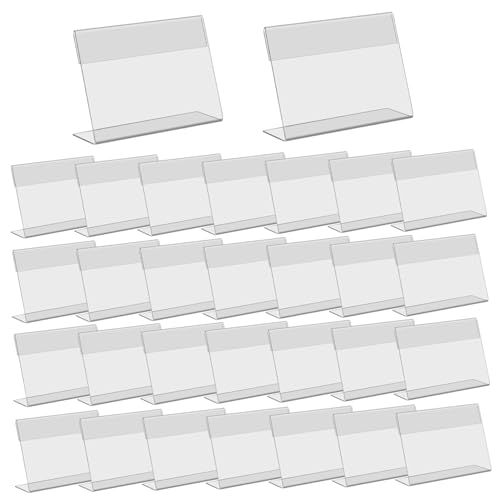 Etikettenhalter, 30 pcs Acrylschildhalter L-förmig 3, 5x2.4 Transparentes Plastik-Mini-Schilderhalter für Einzelhandelsdisplays, Lebensmitteletiketten für Partybuffet, Namenskarte Etikettenhalter, 30 pcs Acrylschildhalter L-förmig 3, 5x2.4 Transparentes Plastik-Mini-Schilderhalter für Einzelhandelsdisplays, Lebensmitteletiketten für Partybuffet, Namenskarte von Tadoiooy
