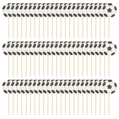Fußball Cupcake Toppers 72 Stück Einweg 4, 3x1, 4 Zoll Fußballkuchen -Topper für Geburtstagsfeierdekorationen, Cocktail, Obst Fußball Cupcake Toppers 72 Stück Einweg 4, 3x1, 4 Zoll Fußballkuchen -Topper für Geburtstagsfeierdekorationen, Cocktail, Obst von Tadoiooy