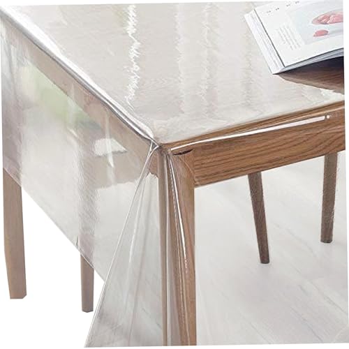 Plastiktischabdeckung 60 x 60 wasserdichtes, klarer Kunststofftischstoff öldicht und verschütteter quadratischer Tischdecke aus Wischabdeckung für Esstisch, Außen und Innenräume von Tadoiooy
