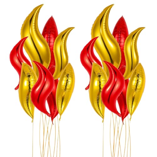 Tadoiooy Feuerballons 16pcs 24 Zoll S-förmige Aluminiumfolie Rot & Gold Flamme Luftballons Dekorationsballons für Feuerwehrauto-/Feuerwehrgeburtstagsfeierdekorationen, Hochzeit, Karneval Tadoiooy Feuerballons 16pcs 24 Zoll S-förmige Aluminiumfolie Rot & Gold Flamme Luftballons Dekorationsballons für Feuerwehrauto-/Feuerwehrgeburtstagsfeierdekorationen, Hochzeit, Karneval von Tadoiooy