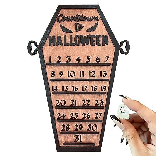 Tadoiooy Halloween Dekor, Halloween Adventskalender 2023 Holz Countdown -Kalender mit bewegender Block DIY Holiday Ornament Geschenk Familiendekoration Tadoiooy Halloween Dekor, Halloween Adventskalender 2023 Holz Countdown -Kalender mit bewegender Block DIY Holiday Ornament Geschenk Familiendekoration von Tadoiooy