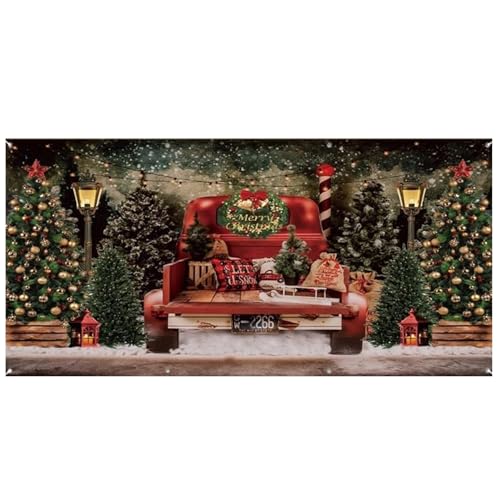 Tadoiooy Weihnachtsgaragentür Banner 16x7 ft Große Garagentor Abdeckung Red Truck Weihnachtsbaum Garagentor Dekorationen Polyester Hängende Kulissen Weihnachtsbanner für Außenfeiertagswand Tadoiooy Weihnachtsgaragentür Banner 16x7 ft Große Garagentor Abdeckung Red Truck Weihnachtsbaum Garagentor Dekorationen Polyester Hängende Kulissen Weihnachtsbanner für Außenfeiertagswand von Tadoiooy