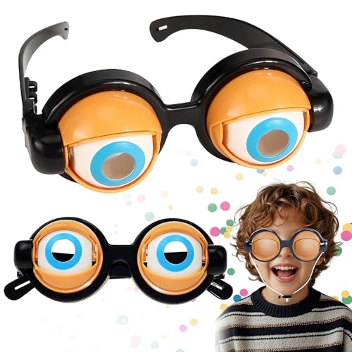 Lustige Brille,Verrückte Augen Spielzeug Zubehör Lustige Streiche Brille Spielzeug Kinderparty Für Halloween Weihnachten Geschenk Gag Spielzeug (Gelb) von Tadpolez