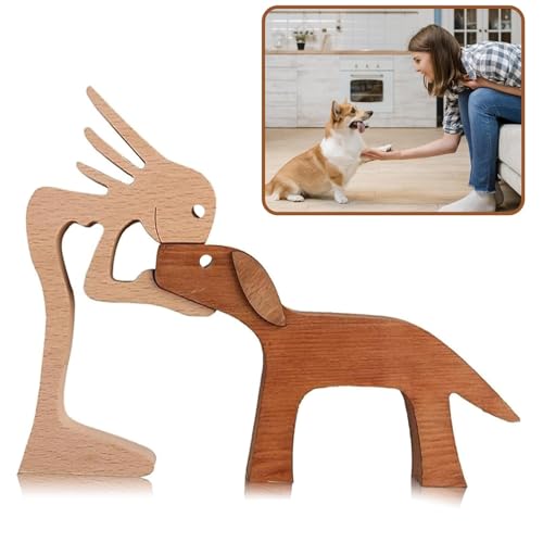 Tadpolez Holzschnitz Ornamente, Holzskulptur Hundefigur,Handgefertigte Hundestatue,Abstrakte Stil Menschen mit Hund Statue,Holzfiguren Skulptur Ornamente,Dekorationen für Zuhause,Büro,Wohnzimmer Tadpolez Holzschnitz Ornamente, Holzskulptur Hundefigur,Handgefertigte Hundestatue,Abstrakte Stil Menschen mit Hund Statue,Holzfiguren Skulptur Ornamente,Dekorationen für Zuhause,Büro,Wohnzimmer von Tadpolez