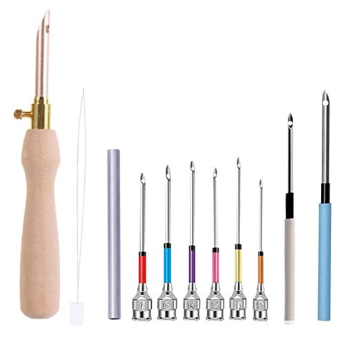 Tagtight 11 Pack Punch Needle Set, Stickerei kit, Stanznadel-Werkzeug-Set, Punch Needle Stanznadel mit Holzgriffen, Stickerei, Kreuzstich-Werkzeuge für Stitching Applique-Verzierungen Anfänger Tagtight 11 Pack Punch Needle Set, Stickerei kit, Stanznadel-Werkzeug-Set, Punch Needle Stanznadel mit Holzgriffen, Stickerei, Kreuzstich-Werkzeuge für Stitching Applique-Verzierungen Anfänger von Tagtight