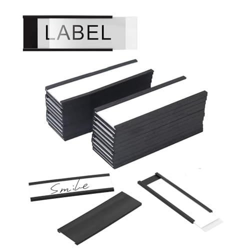Tagtight 20 Pcs Magnetische Etikettenhalter Beschreibbar, 4 X 1,57, C-Kanal Magnet Etikettenhalter Abnehmbar, WeißE Papierkarten, Schutzfolie, für Schule Büro Whiteboards Kühlschränke von Tagtight