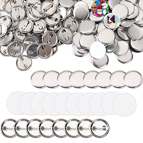 Tagtight 200 Stück Blanko Abzeichen Button Pin Iron Brosche Verschlüsse Knopfherstellungs 25 mm Iron Sicherheitsnadeln, Buttons Anstecker, Metall Abzeichenteile für Abzeichen, Corsage, Schmuck Craft von Tagtight