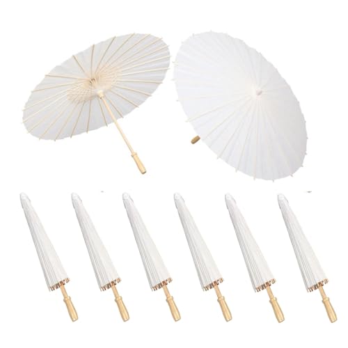 Tagtight 8 Stück Papier-Sonnenschirme aus Ölpapier, Regenschirm Papierschirm Klassische Chinesischer Stil Sonnenschirm für Hochzeiten Tischdekorationen Brautpartys, Foto-Requisiten (40cm) von Tagtight